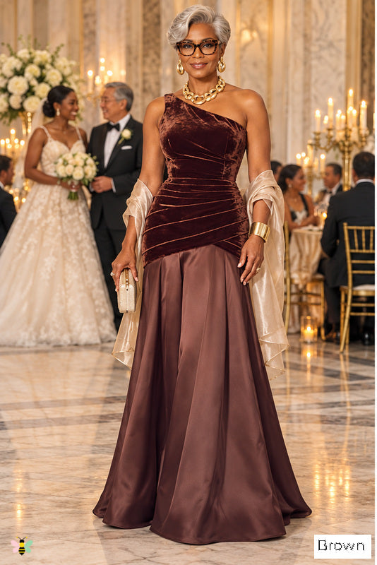 The Venetian Velvet Waltz Gown | Brown | front