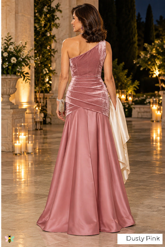 The Venetian Velvet Waltz Gown | Dusty Pink | back