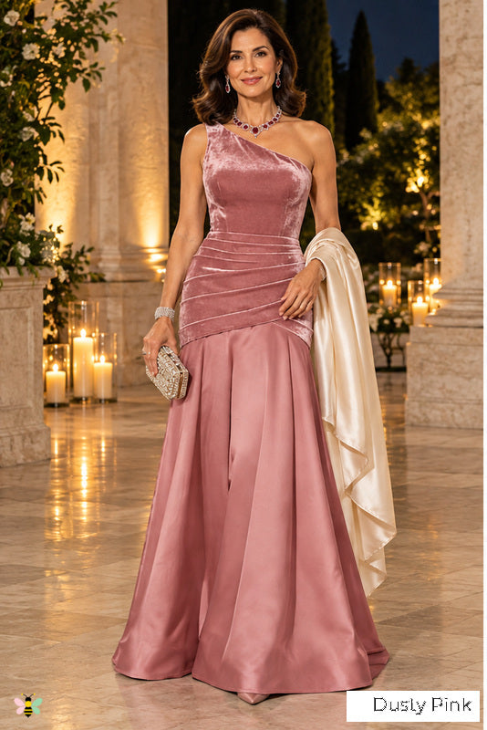 The Venetian Velvet Waltz Gown | Dusty Pink | front