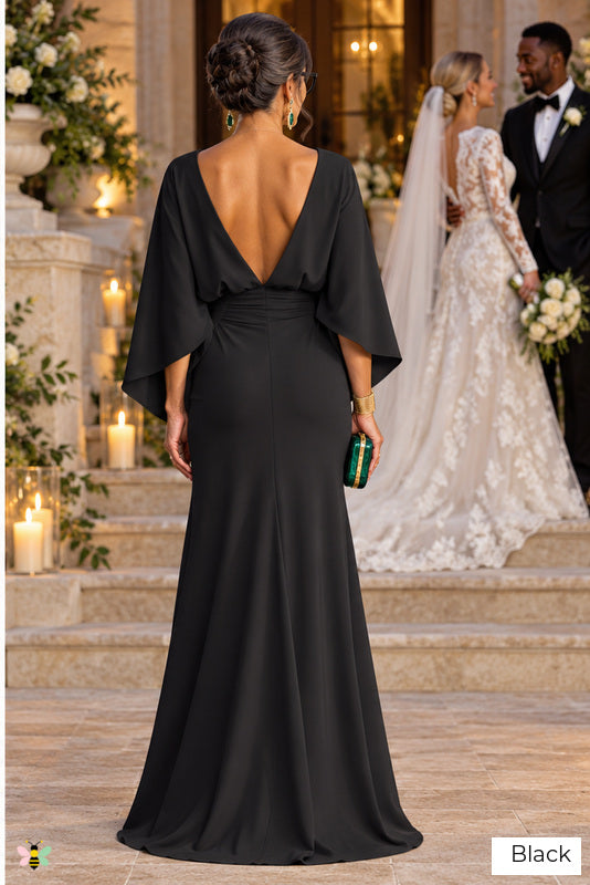 The Grand Salon Draped Gown | Black | back