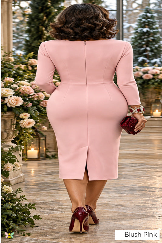 The Rosewood Heirloom Appliqué Dress | Blush Pink | back