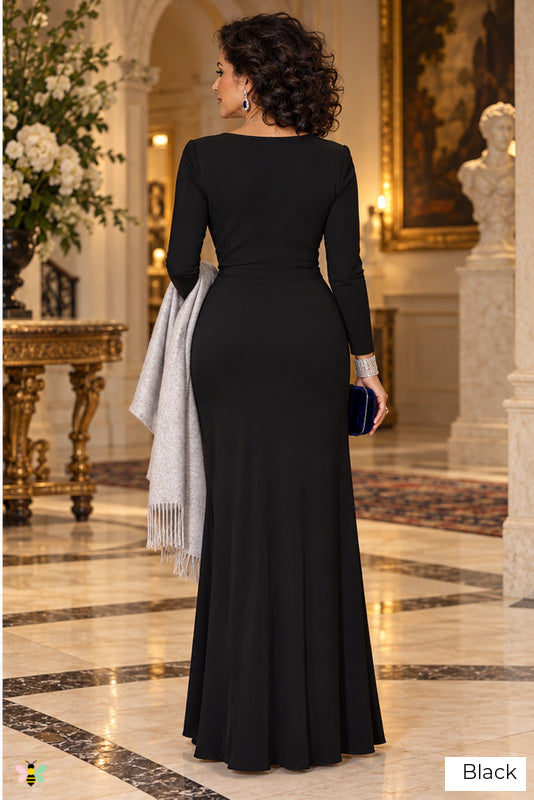 The Candlelight Sonata Twisted-Waist Gown | Black | back