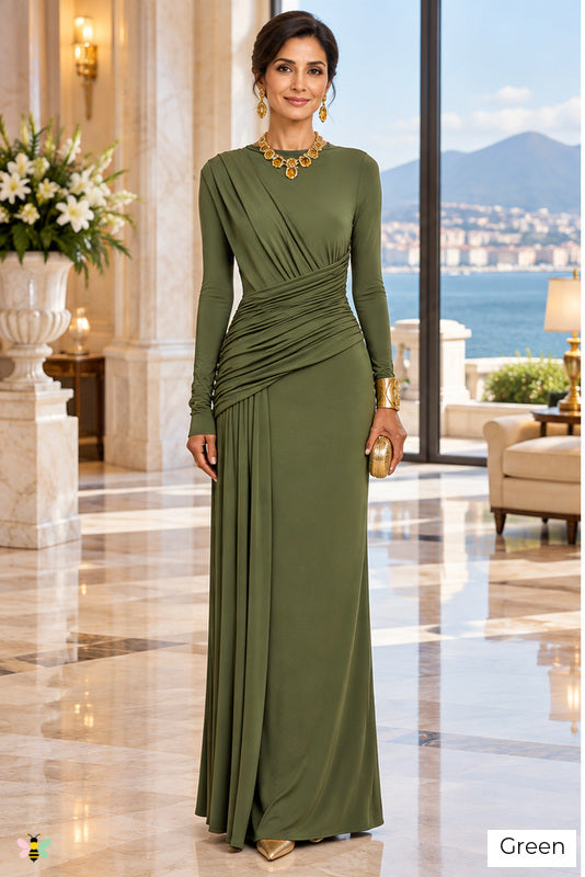 The Valentina Drape Gown | Green | front