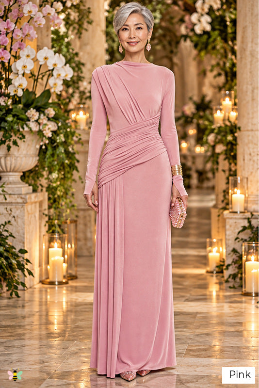The Valentina Drape Gown | Pink | front