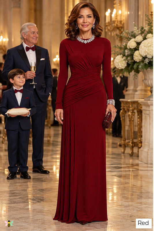 The Valentina Drape Gown | Red | front