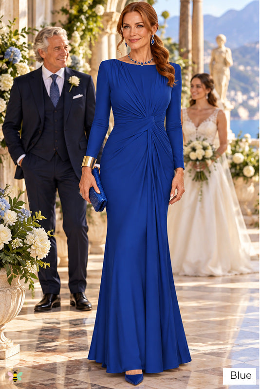 The Windsor Grace Knot-Front Gown | Blue | front