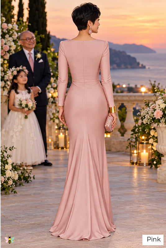 The Windsor Grace Knot-Front Gown | Pink | back
