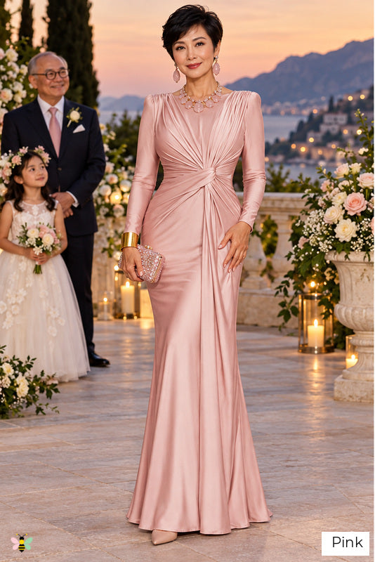 The Windsor Grace Knot-Front Gown | Pink | front