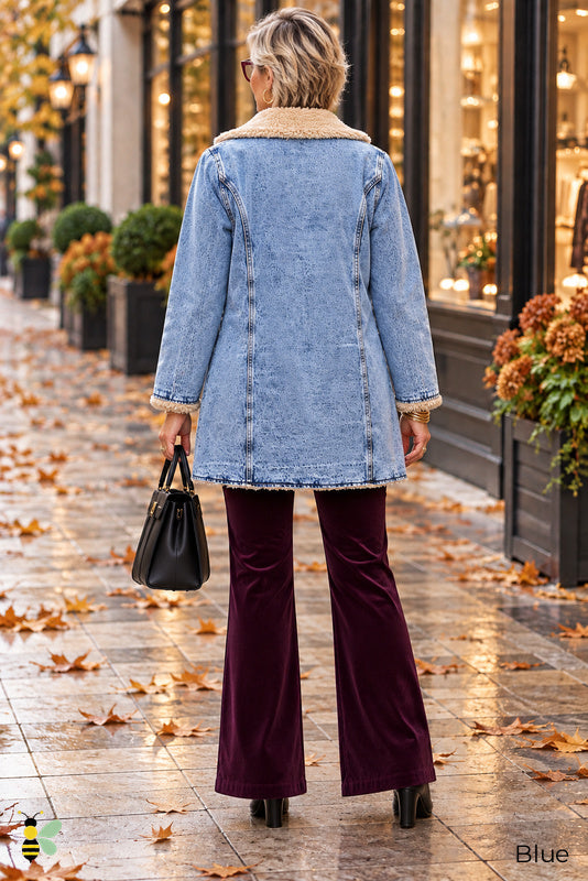 Rebel Warmth Sherpa Denim Jacket | 07_Blue_back | Blue back | B Store glam
