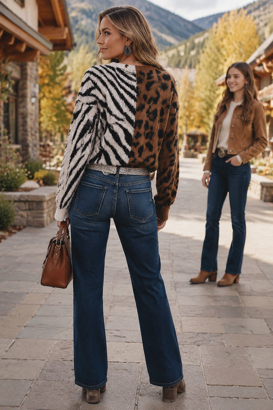 Tahoe Wild Side Zebra & Leopard Sweater