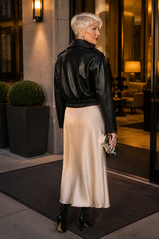 Modern Leather Crop Zip Jacket