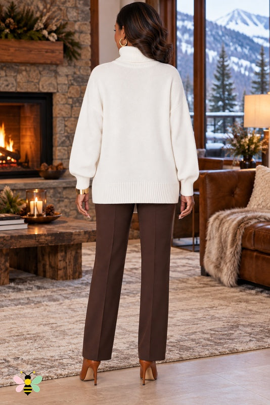 Color Story Relaxed Turtleneck | White | back