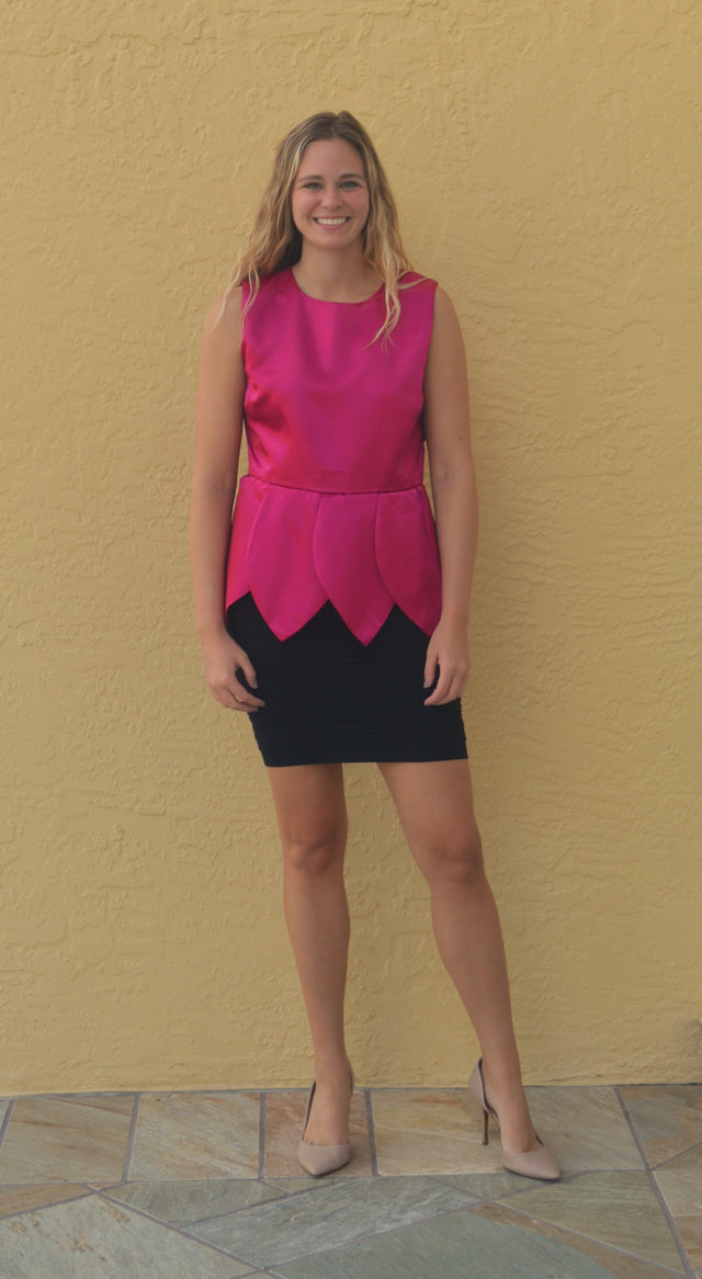 Magenta Tulip Peplum Top