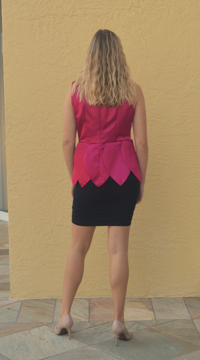 Magenta Tulip Peplum Top