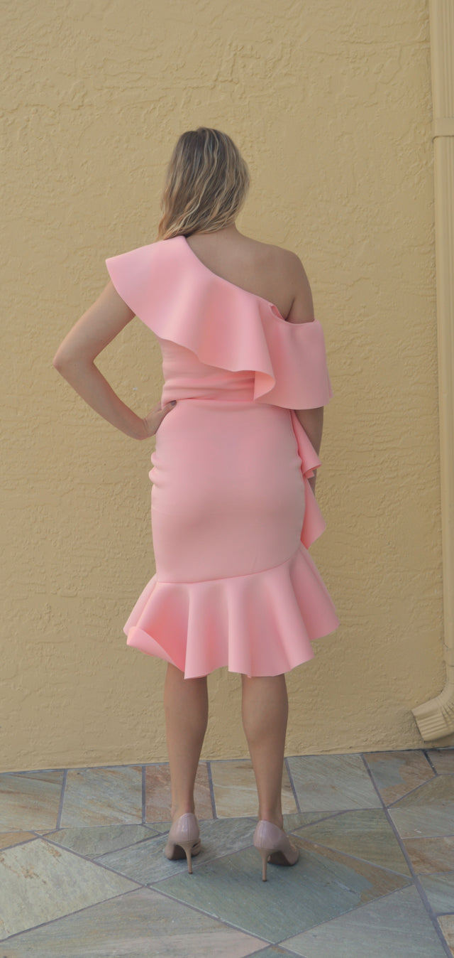 Peach Ruffle Dress