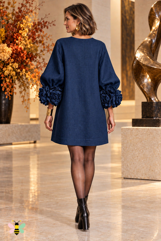 Gilded Gallery Rosette-Cuff Dress
