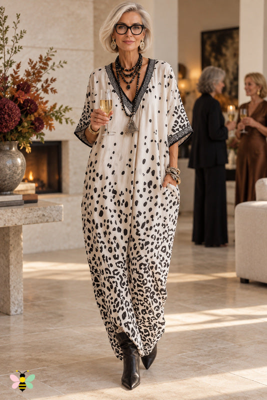 Hostess Hour Leopard-Print Maxi Dress