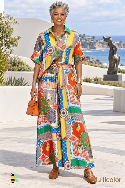 Laguna Kaleidoscope Printed Pants Set | Multicolor | front