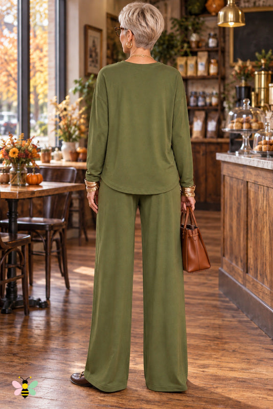 Olive Easy-Luxe Two-Piece Set