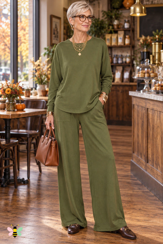 Olive Easy-Luxe Two-Piece Set