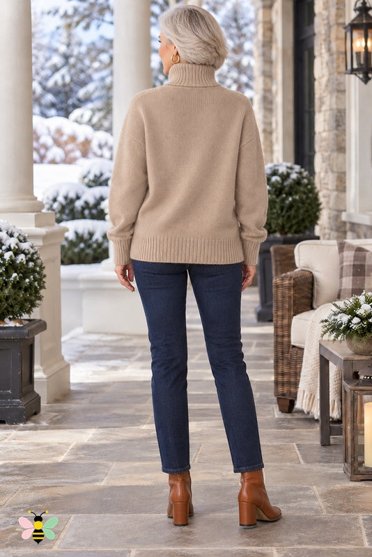 Lakeside Reverie Turtleneck | Camel | back