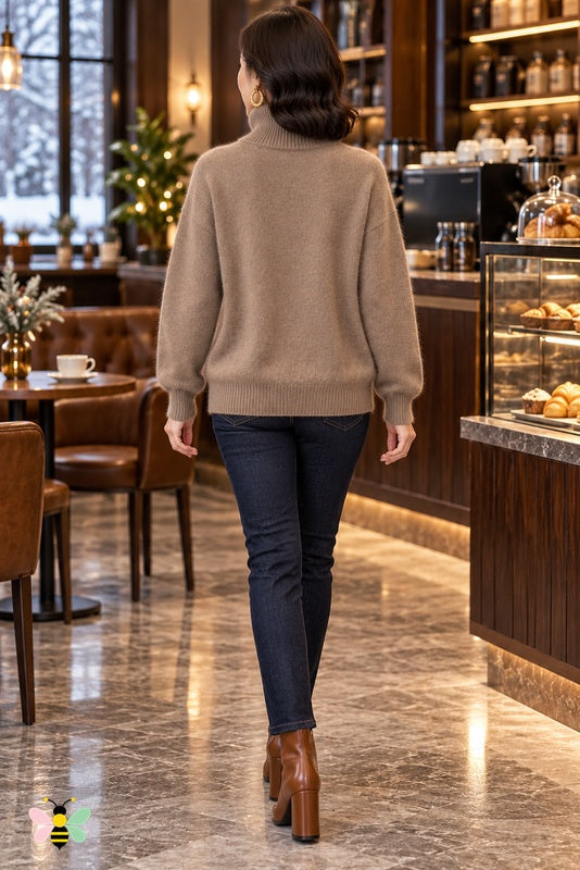 Lakeside Reverie Turtleneck | Coffee | back