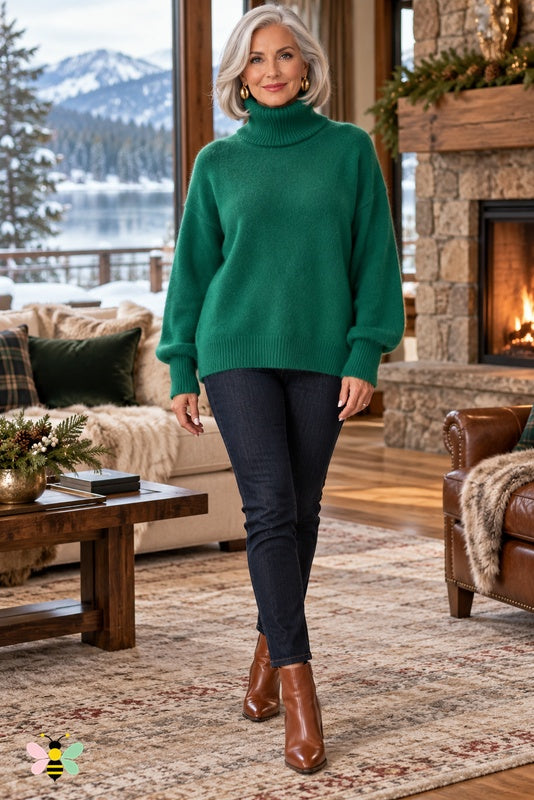 Lakeside Reverie Turtleneck | Green | front