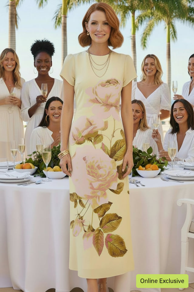 Cap Sleeve Floral Dress