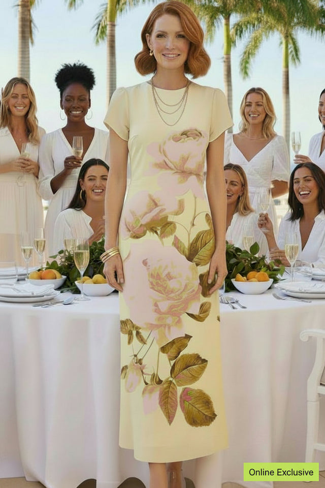 Cap Sleeve Floral Dress