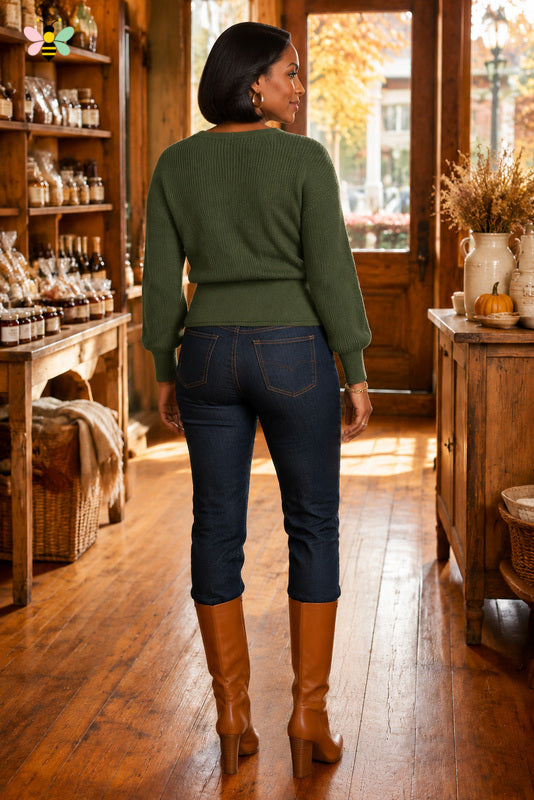 Galena Gold-Ring Wrap Sweater