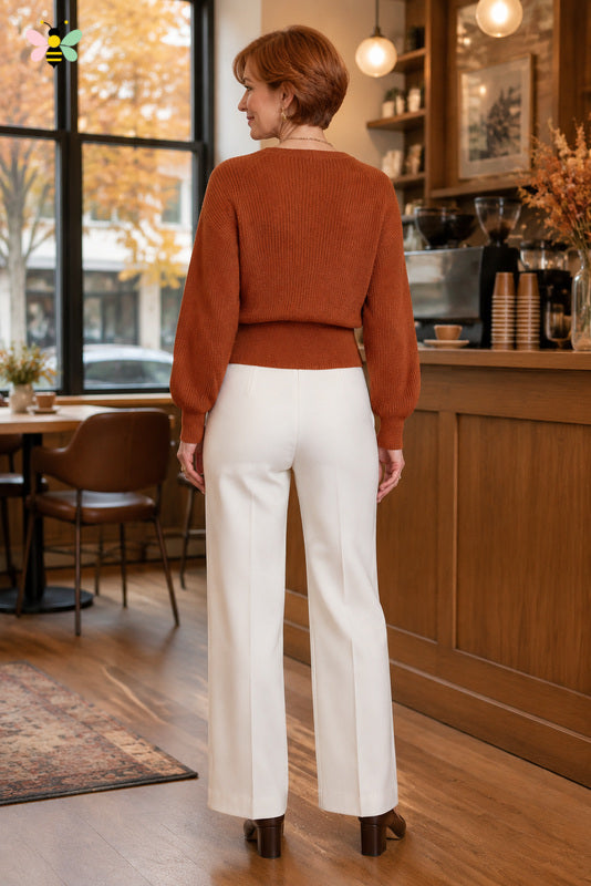Galena Gold-Ring Wrap Sweater