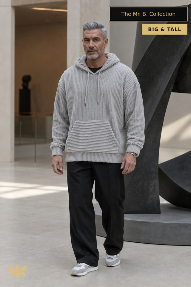 The Mr. B. Collection- Big and Tall Cotton Corduroy Hoodie- 8 Colors