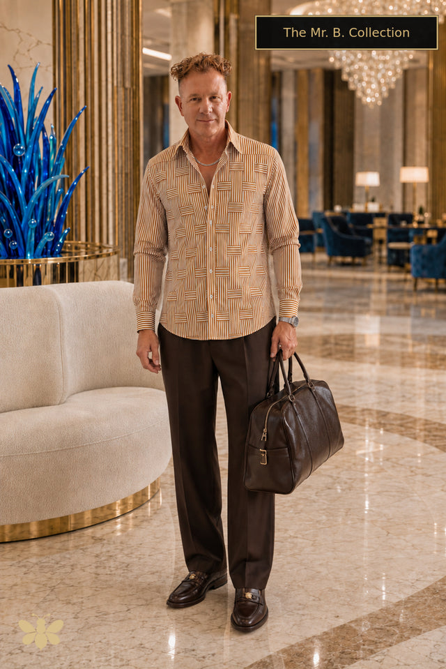 The Mr. B. Collection- Basket Weave Cotton Shirt