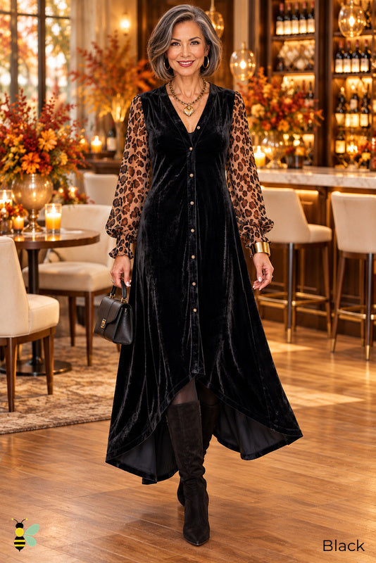 Wild Hour Velvet Maxi Dress | Black | front