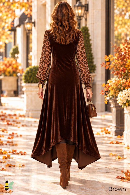 Wild Hour Velvet Maxi Dress | Brown | back