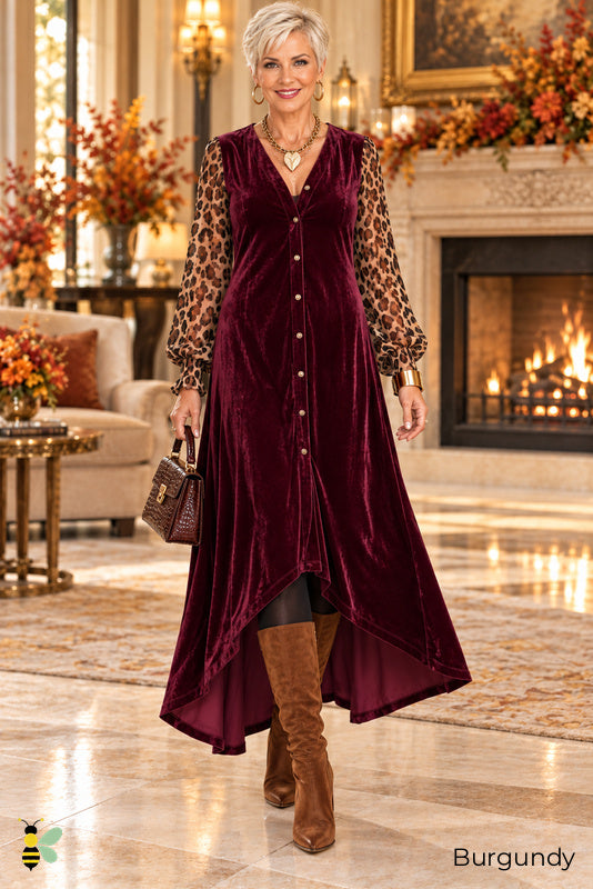 Wild Hour Velvet Maxi Dress | Burgundy | front