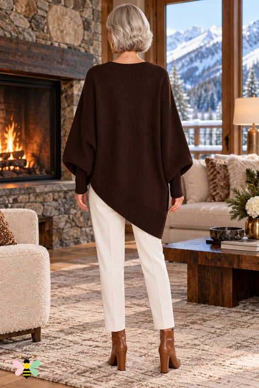 Sculpted Ease Wool Sweater | Coffee | back