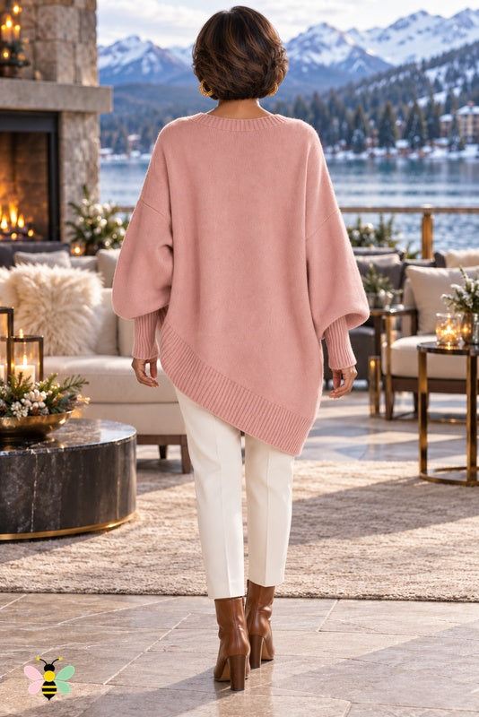 Sculpted Ease Wool Sweater | Pink | back