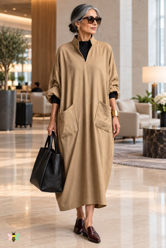 The Varenne Cocoon Pocket Midi Dress