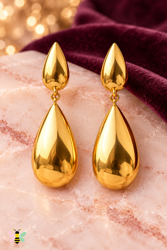 Monique Statement Dangle Earrings | Gold | front