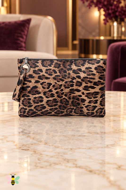 Leopard Soiree Wristlet — Style A — front view