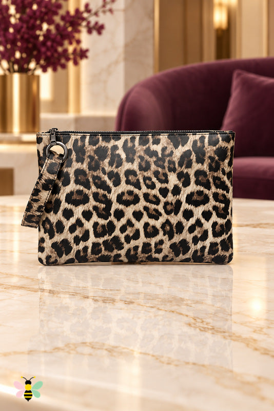 Leopard Soiree Wristlet — Style B — front view