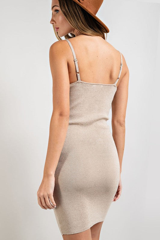 Ruched Sleeveless Knit Dress