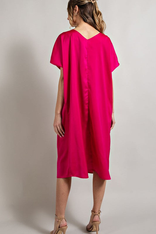 V Neck Midi Dress