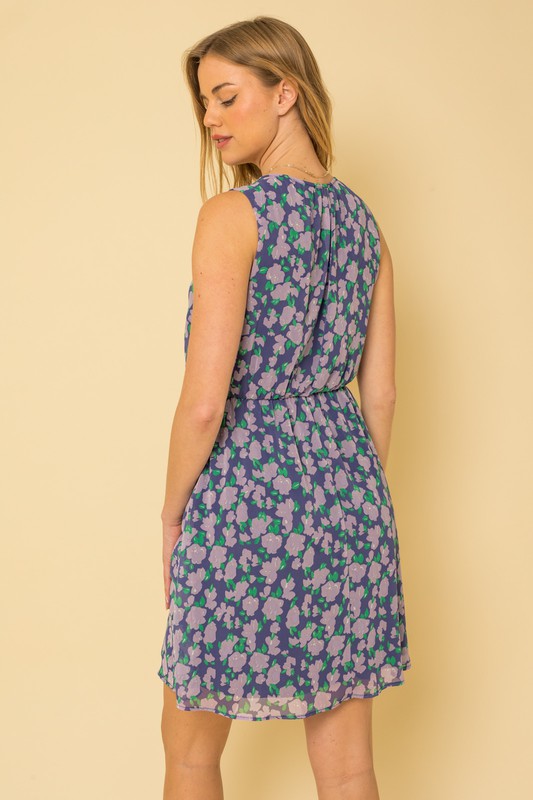 Sleeveless Tie Front Mini Dress
