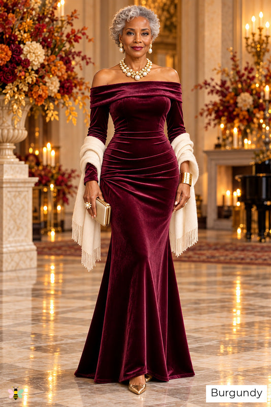 The Velvet Ovation Mermaid Gown | Burgundy | front