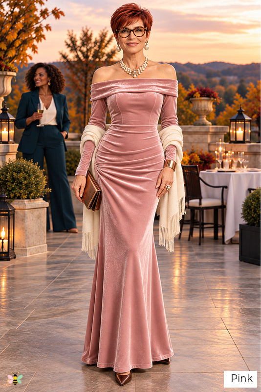 The Velvet Ovation Mermaid Gown | Pink | front
