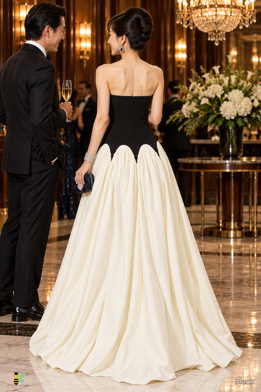 The Sonata Contrast Ball Gown | Black | back