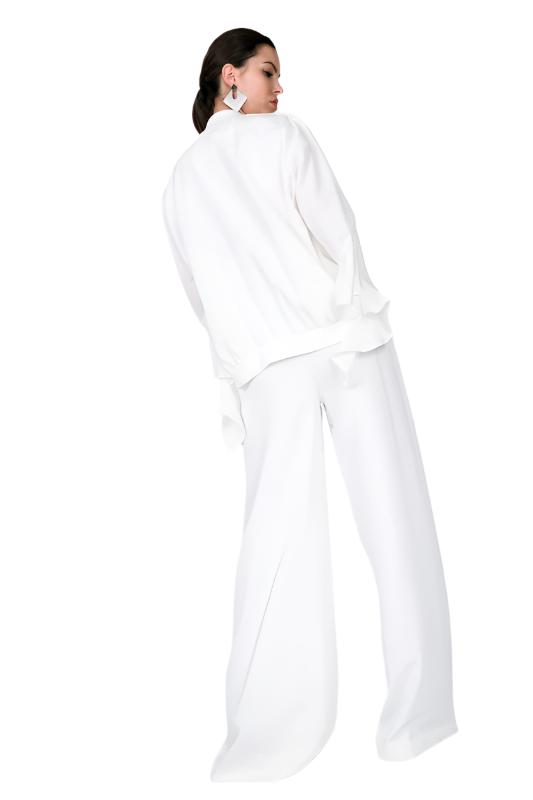 Cascade Ruffle Sleeve Bomber Jacket
