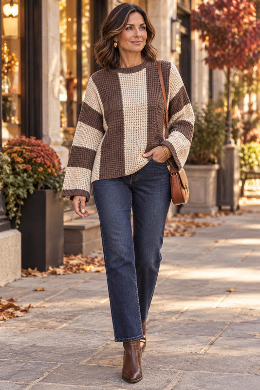 SoHo Block Party Waffle-Knit Sweater